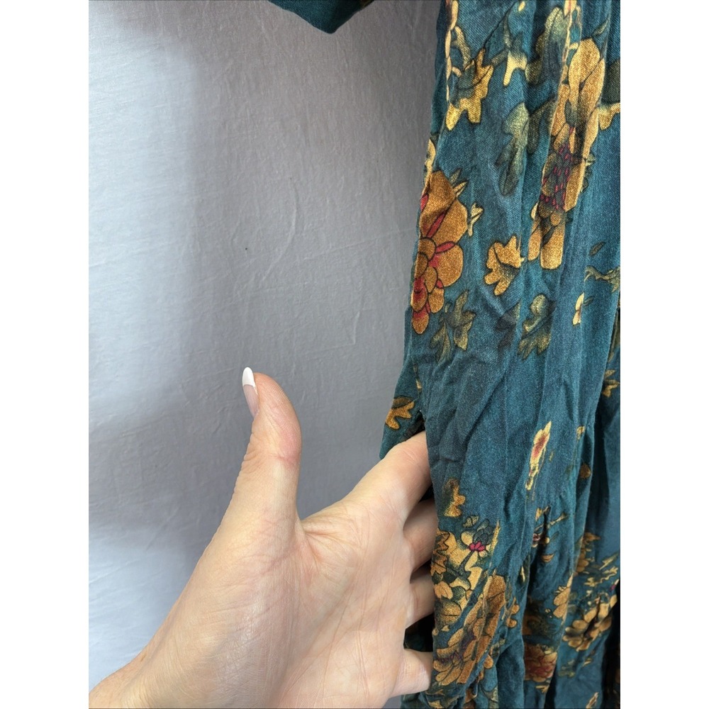 Natural Life Rebecca Midi Dress Rayon Floral Flowy Button Tiered Sz XL Boho - Picture 4 of 10